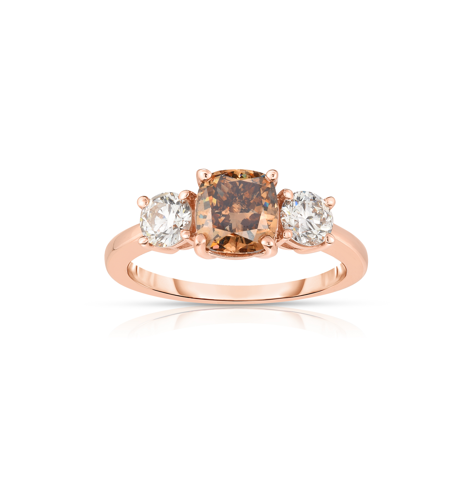 Sabel Collection Rose Gold Brown and White Diamond Fashion Ring